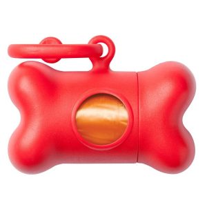 United Pets Bon Ton Classic 2nd Life — kaulo formos šunų tualetinių maišelių dėklas, raudonas, perdirbtas plastikas, Italija