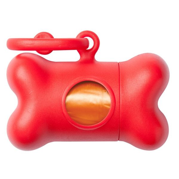 United Pets Bon Ton Classic 2nd Life — kaulo formos šunų tualetinių maišelių dėklas, raudonas, perdirbtas plastikas, Italija