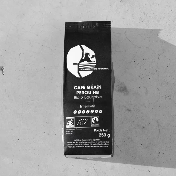 Les Torréfacteurs Normands ekologiška kava Peru HB — Bio & Fair Trade kavos pupelės 250g, Prancūzija