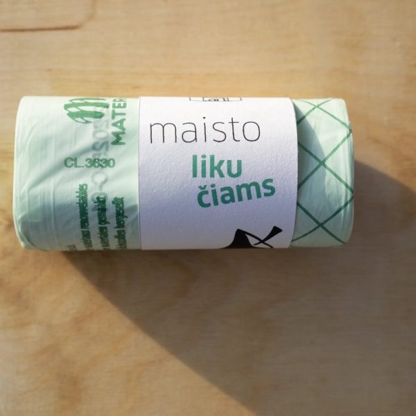 Kompostuojami bio maišai maisto likučiams — ekologiški 10L maišai, be plastiko, The Compost Bag Company