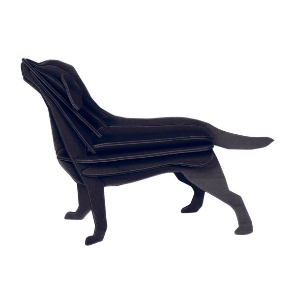 Lovi medinis labradoras 15 cm juodas — surenkama buko faneros figūrėlė, Suomija