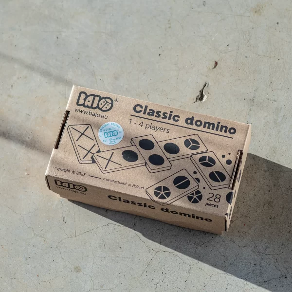 Stalo žaidimas Domino / Domino Classic Bajo Domino Classic — medinis stalo žaidimas, vaizdas iš viršaus