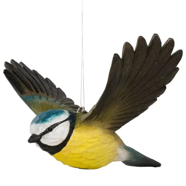 Skraidanti mėlynoji zylė / „DecoBird Flying Bluetit“ yra rankomis išdrožta iš liepos medžio ir rankomis nudažyta...