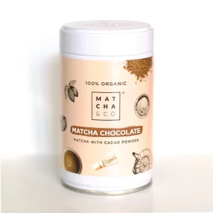 Puikus ekologiškos kakavos ir matcha mišinys tiems, kurie dar tik pradeda gerti matcha.
