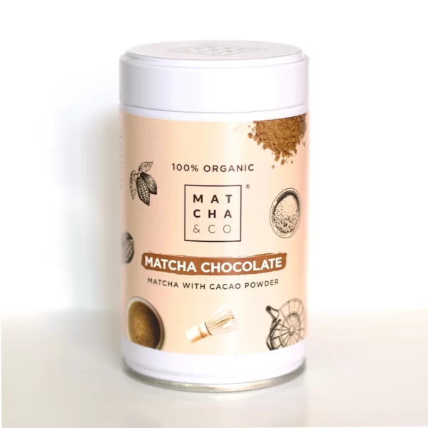 Puikus ekologiškos kakavos ir matcha mišinys tiems, kurie dar tik pradeda gerti matcha.