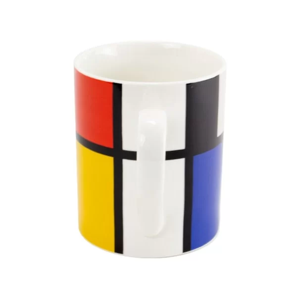 Puodelis Mondrianas | Mug Mondrian Šis nuostabus Mondriano puodelis pasižymi meno įkvėptu dizainu, perteikiančiu Piet Mondriano darbų esmę.