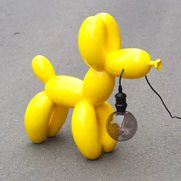 Grindų Šviestuvas - Balioninis Šuo | Floor Lamp - Balloon Dog Šviestuvas - pop meno skulptūra Ballon Dog — lakuota poliderva.