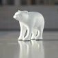 Statue Bear Metal Matt White