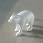 Statue Bear Metal Matt White