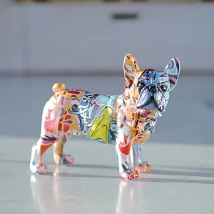 Sculpture Colourful Bulldog