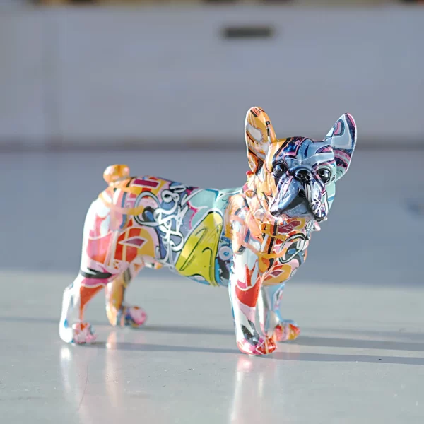 Sculpture Colourful Bulldog