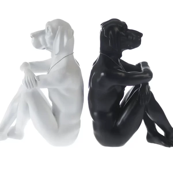 Skulpūra Gangster Dog - Juodas | Gangster Dog Sculpture - Black Šuns galva su šypsena ant vyro kūno – suteikia bet kokiai dekoracijai nepaprasto akcento.