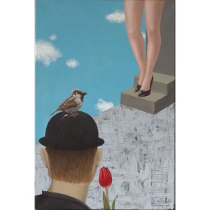 Bonjour, Madame" 60x40 cm, drobė, akrilas, 2025 m.