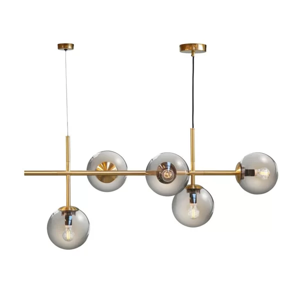 Como Ilgas Stalo Šviestuvas - Žalvaris | Como Long Table Pendant - Brass Como ilgas stalo šviestuvas žalvariu subtiliai apšviečia jūsų erdvę savo unikalia konstrukcija.