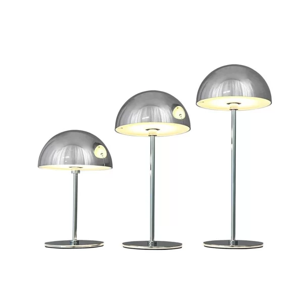 Along LED mini stalinės lempos, 3 vnt. - chromas | Along Portable Mini Table Lamp 3 pcs - Chrome Danų dizaino studijos Dyberg Larsen ALONG LED mini stalinės lempos – 3 vnt.