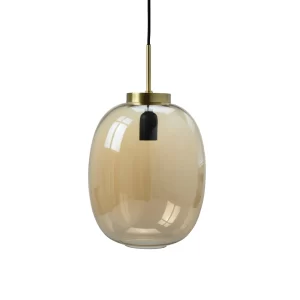DL39 pakabinamas šviestuvas, žalvario spalva su gintaro spalvos stiklu | DL39 Pendant Lamp, brushed brass with amber glass