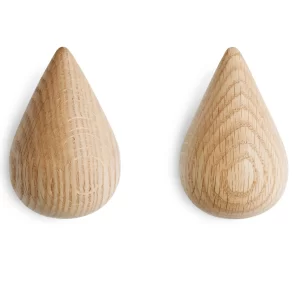 Dropit kabliukai, dideli, ąžuolo (2 vnt.) | Dropit Hooks - Large, Nature (set of 2)