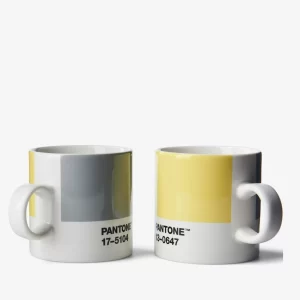 Espresso puodelių rinkinys Ultimate Gray and Illuminating Yellow | PANTONE Espresso Cup 4 Pcs. Gift Box