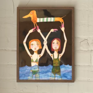 Reprodukcija Whimsical Dog and Swimmers (Sharyn Bursic).