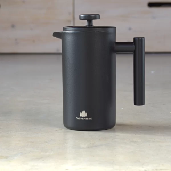 „Grønenberg“ nerūdijančio plieno prancūziškas French Press kavinukas juodos spalvos.