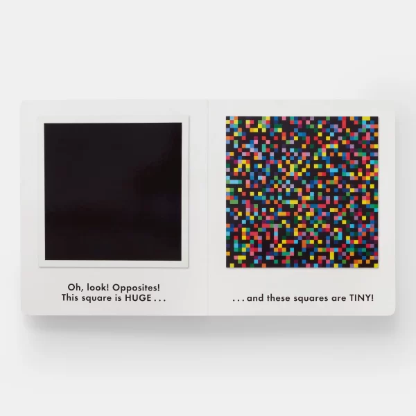 Novatoriška meno knyga vaikams | Up, Down & Other Opposites: with Ellsworth Kelly Ellsworth Kelly paveikslai ir skulptūros – pagrindiniai šio vizualaus priešybių tyrinėjimo objektai.