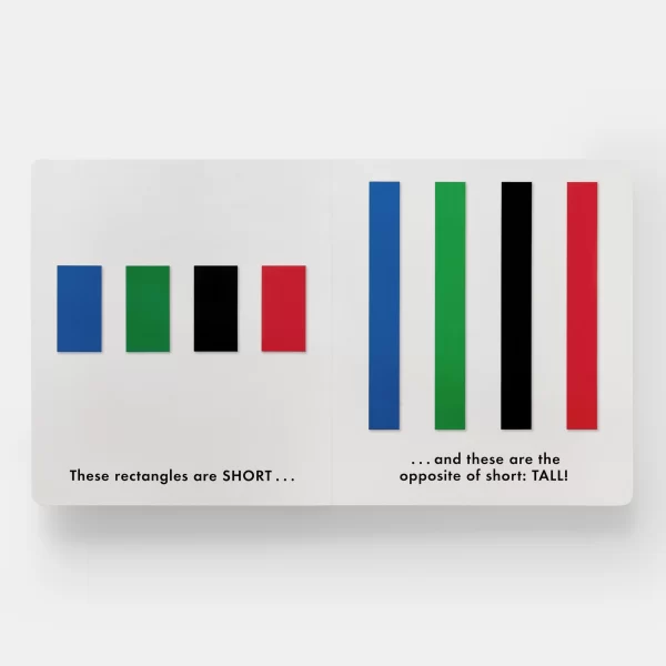 Novatoriška meno knyga vaikams | Up, Down & Other Opposites: with Ellsworth Kelly Ellsworth Kelly paveikslai ir skulptūros – pagrindiniai šio vizualaus priešybių tyrinėjimo objektai.