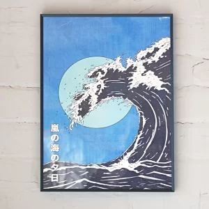 Great Blue Wave Art Print - Japanese Graphic Coastal