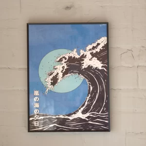 Meno atspaudas ​​„Didžioji mėlyna banga“/ Iliustratorius Nicholas | Great Blue Wave Art Print - Japanese Graphic Coastal