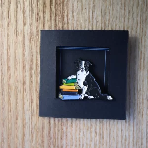 Pin Ženkliukas „Šuo” | Enamel Pin The Dog - Borderkolis. Mano knygos