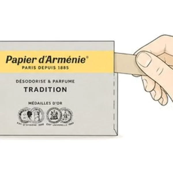 Ekologiški smilkalai, Prancūzija | Papier d'Arménie Carnet Triple (Classic), 12 sheets Nuo 1885 metų Papier d'Arménie yra seniausioro gaiviklio ir natūralaus kvapo popieriniai ekologiški smilkalai.
