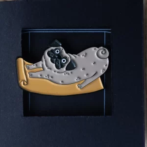 Pin Ženkliukas „Šuo” | Enamel Pin The Dog - Mopsas. Ant jogos kilimėlio