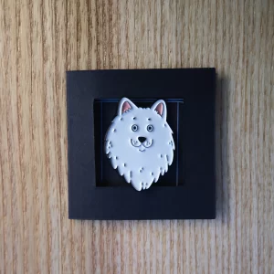 Pin Ženkliukas „Šuo” | Enamel Pin The Dog - Samojedas